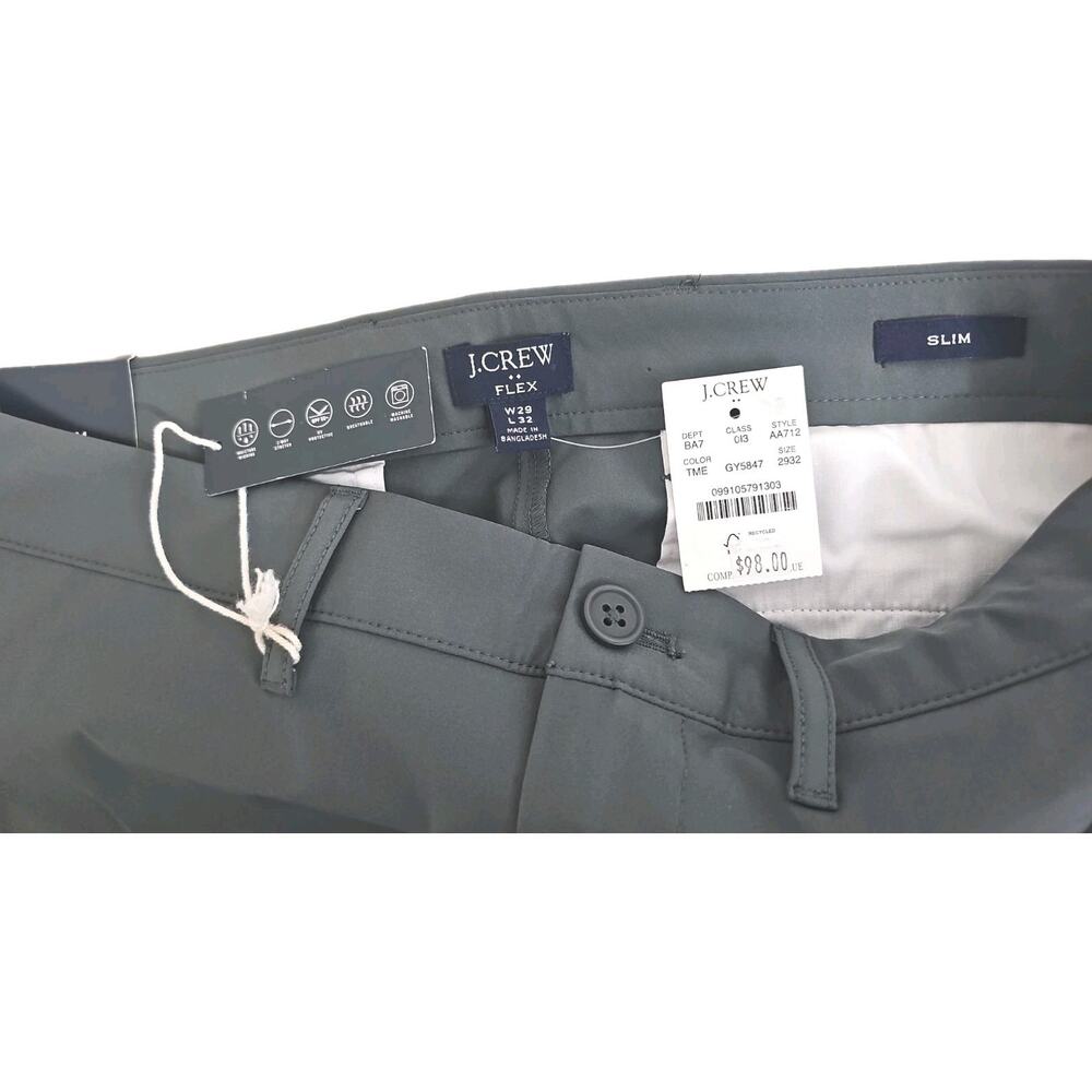 J.Crew Tech ~Men's Size 29x32~ Gray Slim Fit Flex Pants AA712 NWT. - Picture 11 of 16